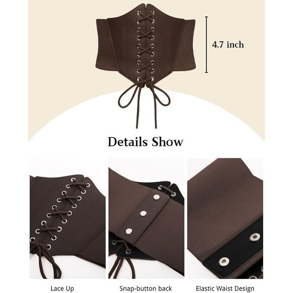 Women Wide Elastic Waist Belt Corset Style for Dress and Costume main image 6